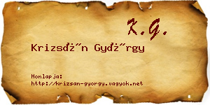 Krizsán György névjegykártya