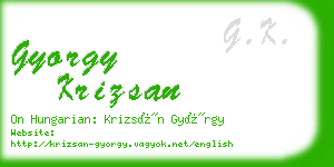 gyorgy krizsan business card